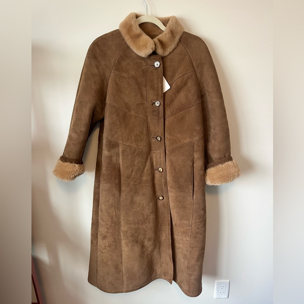 Cozy vintage Suede long coat